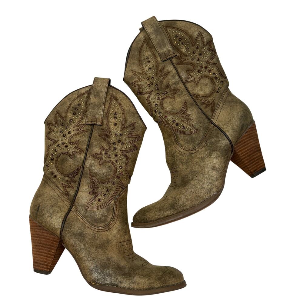 Very Volatile Brown Western Cowgirl Boots 11